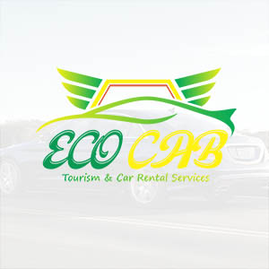 ecocab rent a car logo with background